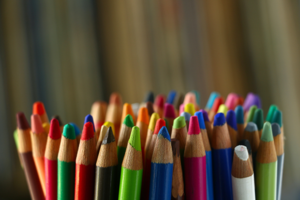 pencils of various colors