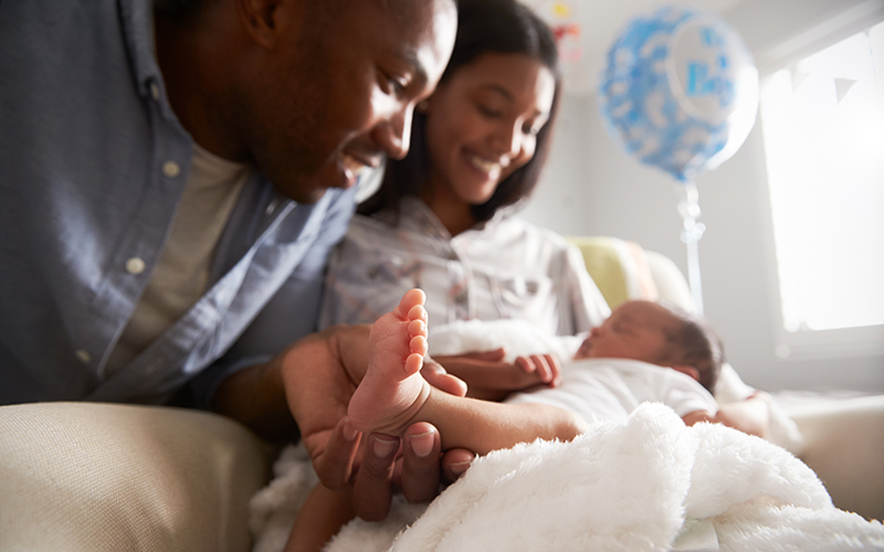 Parents with a newborn