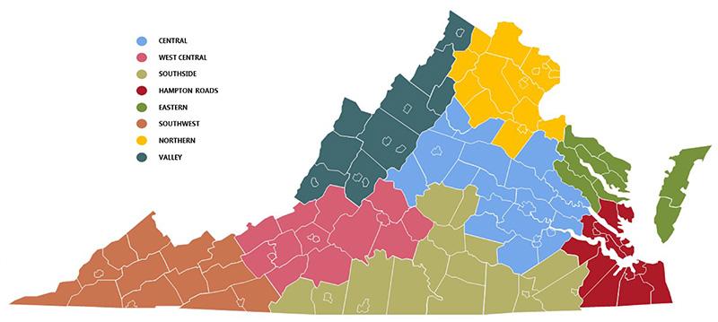 Virginia's Demographic Regions | Cooper Center