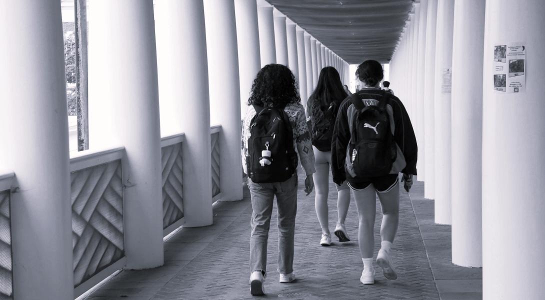 students walking