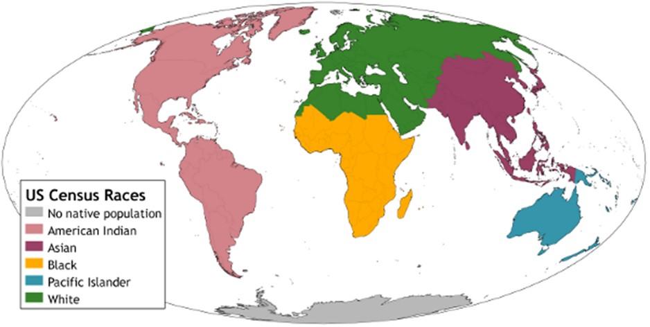 US Census's five racial groups