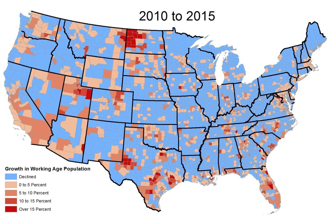 Working Age Population Change: 2010-2015