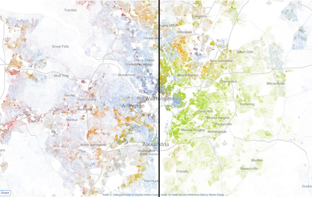 screenshot of racial dot map