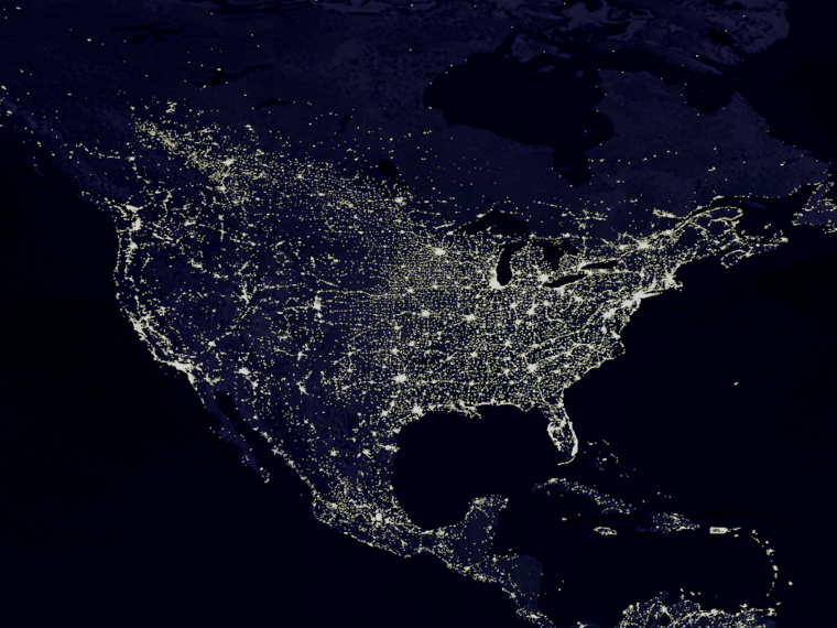 U.S at night