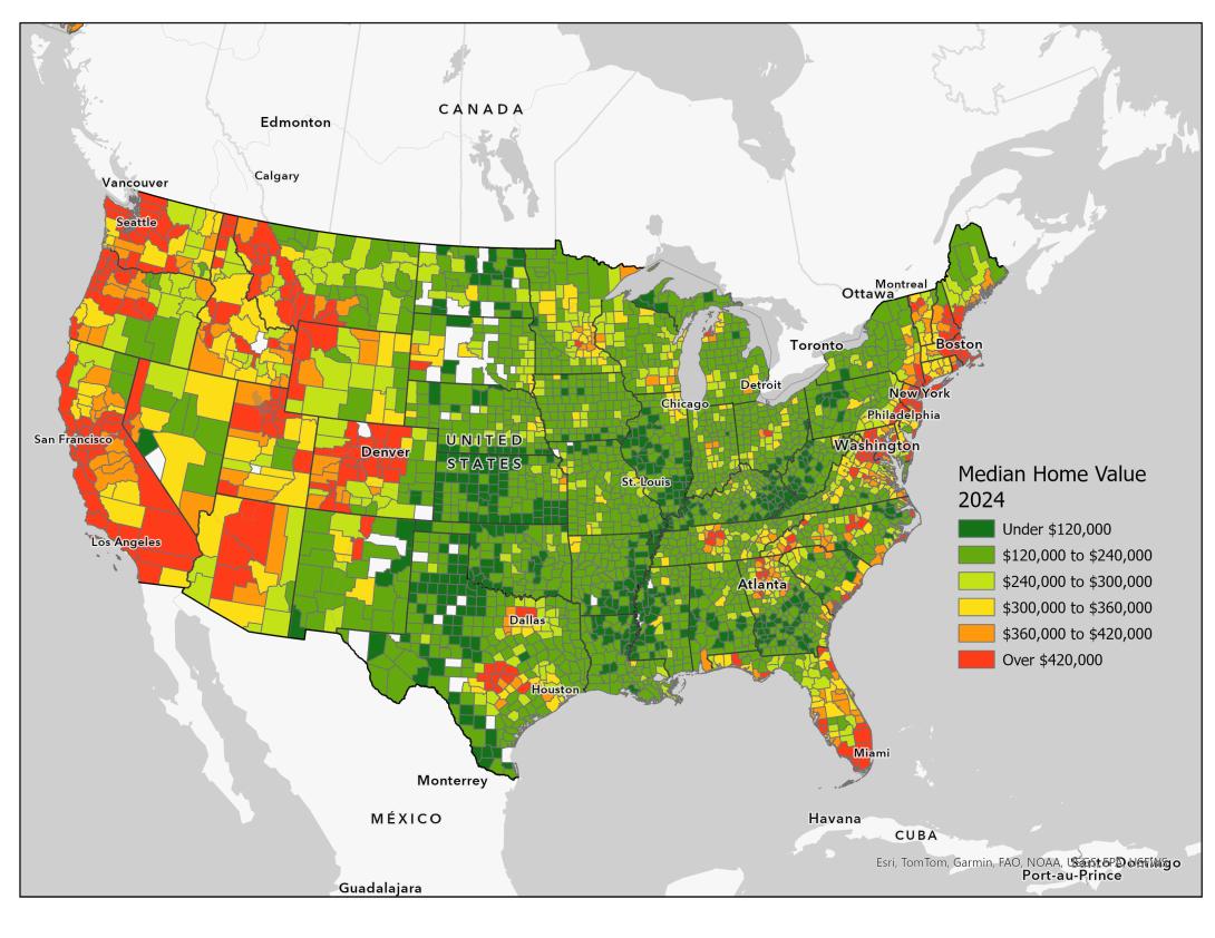 median home value in 2024, Virginia