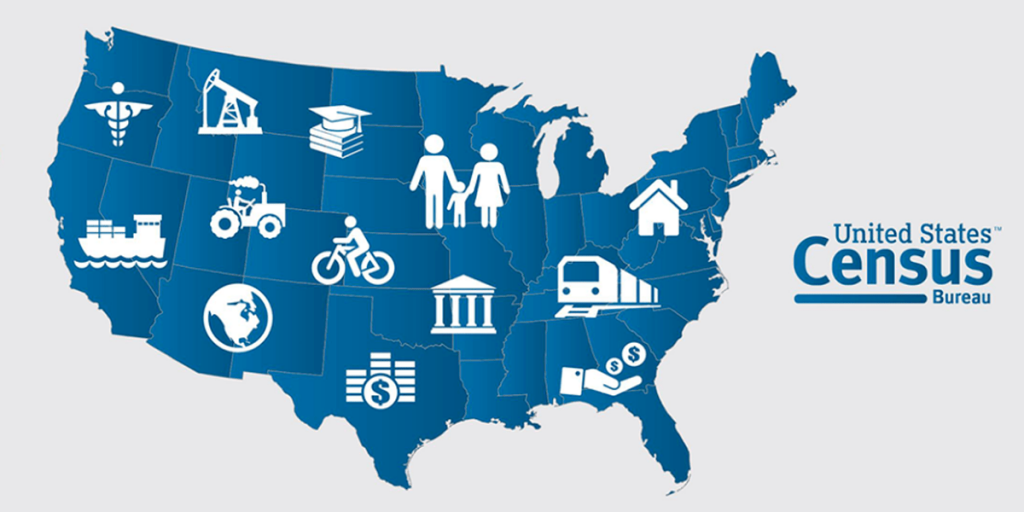 Census map with icons